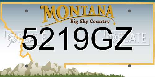 5219GZ Montana License Plate