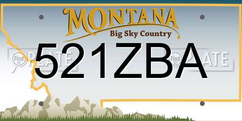 521ZBA Montana License Plate