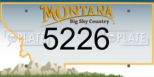 5226 Montana License Plate
