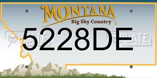 5228DE Montana License Plate