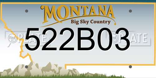 522B03 Montana License Plate