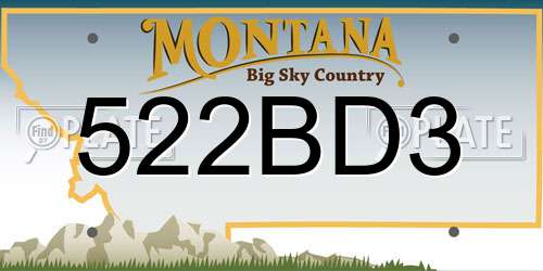 522BD3 Montana License Plate