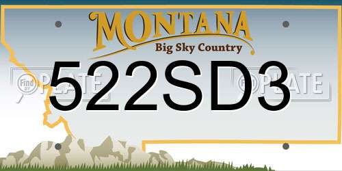 522SD3 Montana License Plate