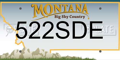 522SDE Montana License Plate