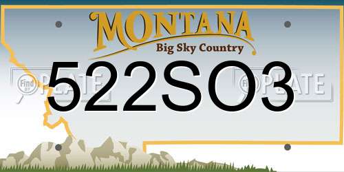 522SO3 Montana License Plate