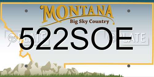522SOE Montana License Plate