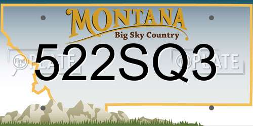 522SQ3 Montana License Plate