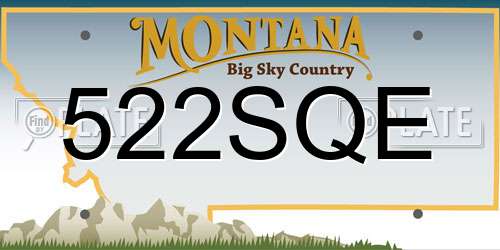 522SQE Montana License Plate