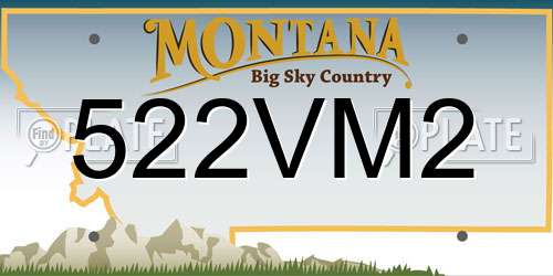 522VM2 Montana License Plate