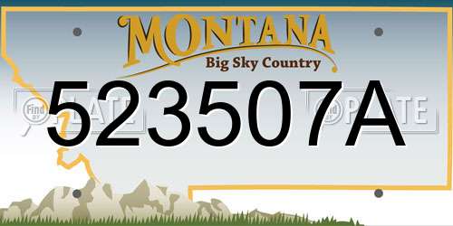 523507A Montana License Plate