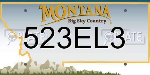523EL3 Montana License Plate