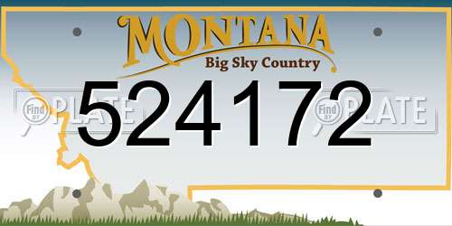 524172 Montana License Plate