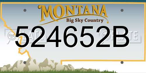 524652B Montana License Plate
