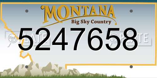 5247658 Montana License Plate