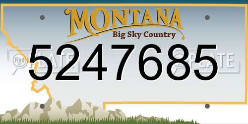 5247685 Montana License Plate