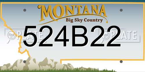 524B22 Montana License Plate