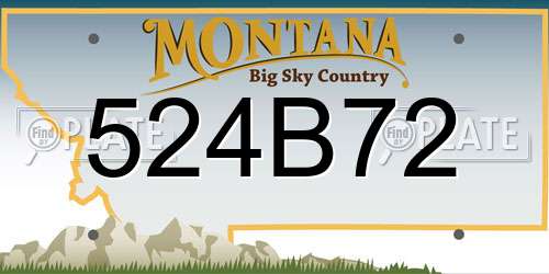 524B72 Montana License Plate
