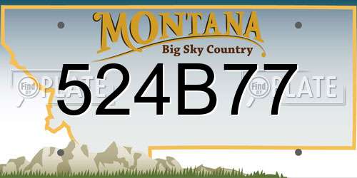 524B77 Montana License Plate