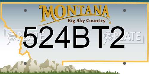 524BT2 Montana License Plate