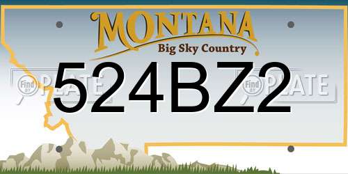 524BZ2 Montana License Plate