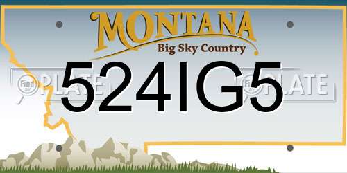 524IG5 Montana License Plate