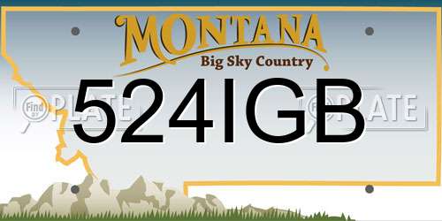 524IGB Montana License Plate