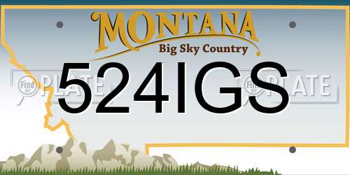 524IGS Montana License Plate
