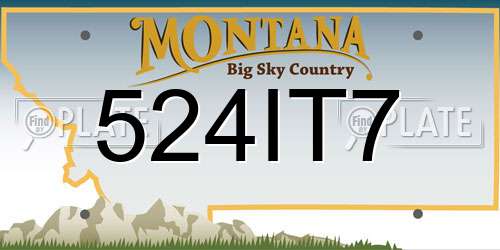 524IT7 Montana License Plate