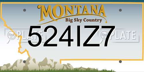524IZ7 Montana License Plate