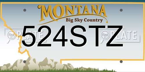 524STZ Montana License Plate