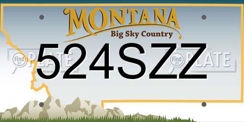 524SZZ Montana License Plate