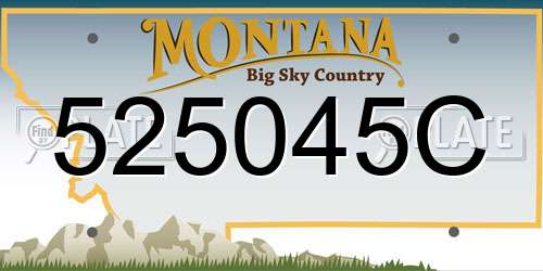525045C Montana License Plate