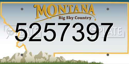5257397 Montana License Plate