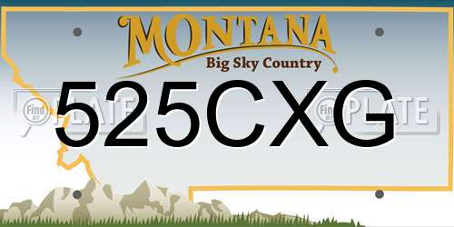 525CXG Montana License Plate