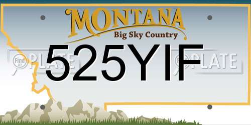 525YIF Montana License Plate