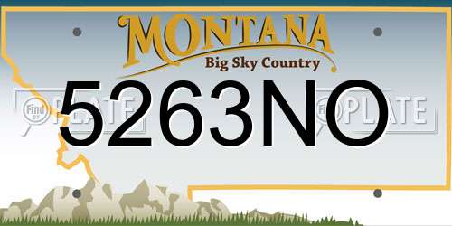 5263NO Montana License Plate
