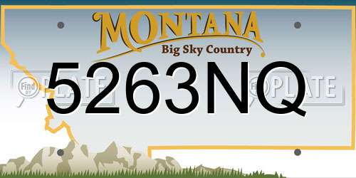5263NQ Montana License Plate
