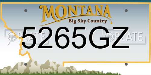 5265GZ Montana License Plate
