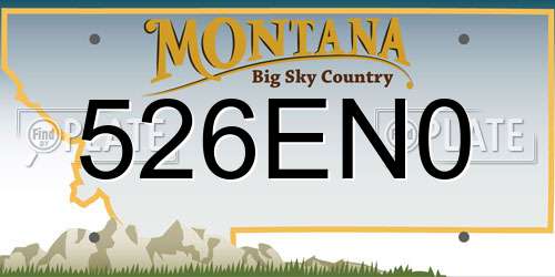 526EN0 Montana License Plate