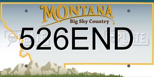 526END Montana License Plate