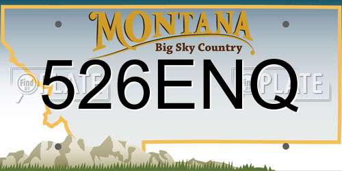 526ENQ Montana License Plate