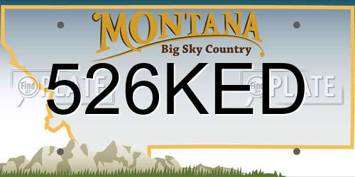 526KED Montana License Plate