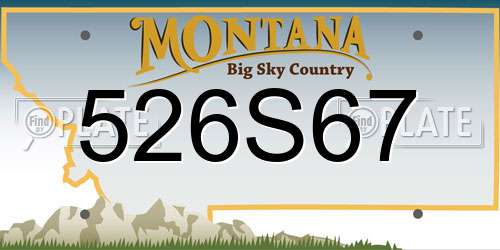 526S67 Montana License Plate