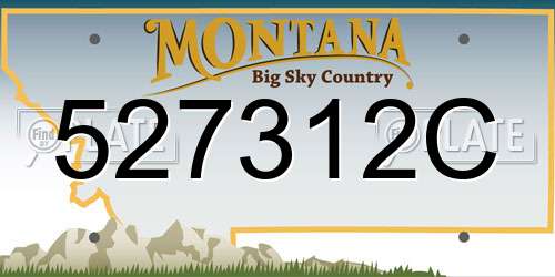 527312C Montana License Plate