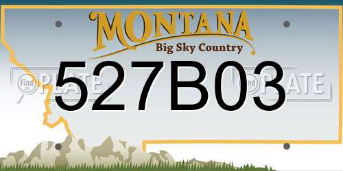 527B03 Montana License Plate