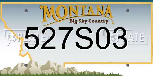 527S03 Montana License Plate