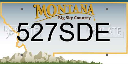 527SDE Montana License Plate