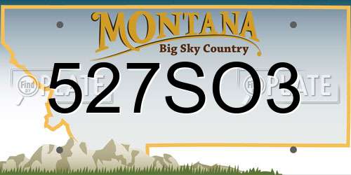 527SO3 Montana License Plate