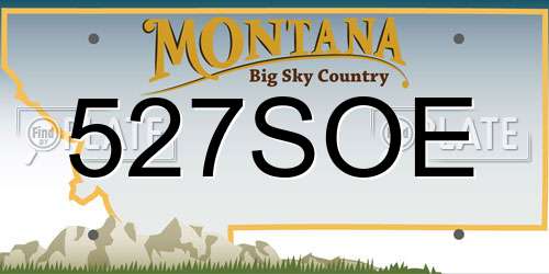 527SOE Montana License Plate