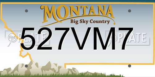 527VM7 Montana License Plate